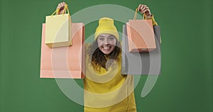 Woman holding shopping bags in her hands