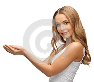 Woman holding something on the palms