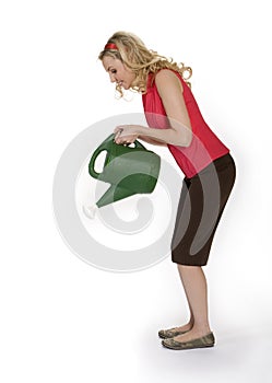 Woman Holding Watering Can
