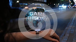 Woman with hologram Game theory