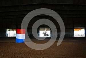 Woman On Horse Barrel Racing Silhouette