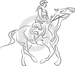 A woman horse riding