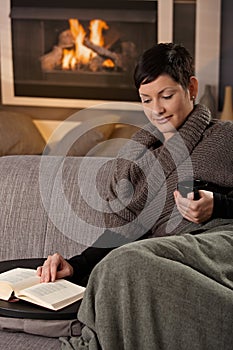 Woman with hot drink