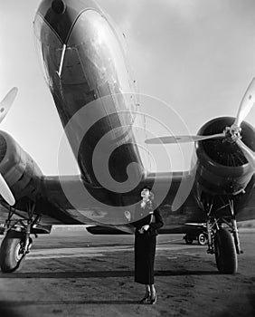 Woman with huge plane