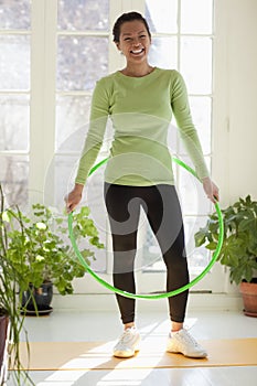 Woman with hula hoop