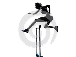 Woman hurdlers hurdling silhouette