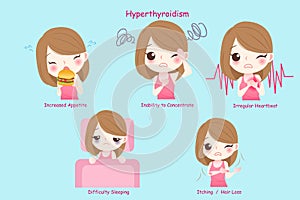 Woman with hyperthyroidism