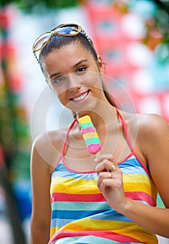 Woman with ice cream