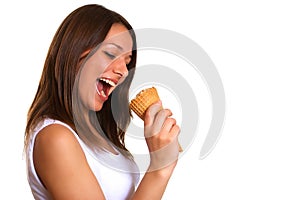 Woman with ice cream