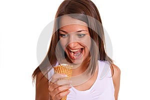 Woman with ice cream