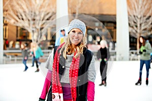 A woman at the ice rink