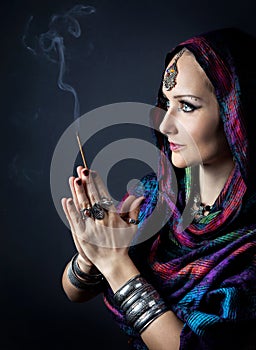 Woman with incense