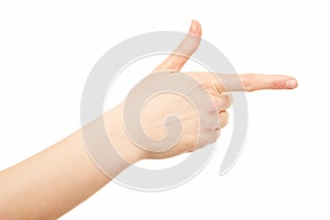 Woman index finger, hand gesture