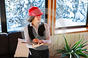 Woman inspector during air inspection