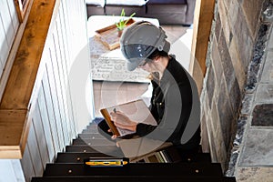 Woman inspector reviewing stairs