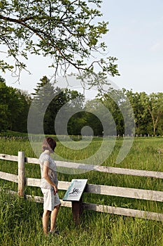 Woman at interpretive center