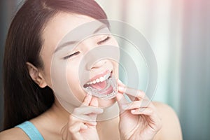 Woman with invisible braces