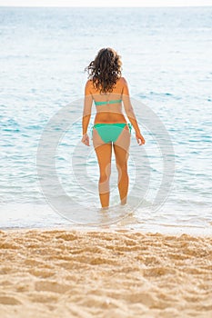 Woman at Island Thasos beach