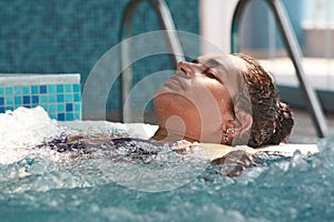 Woman in jacuzzi