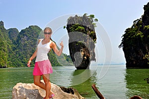 Woman at James Bond Island