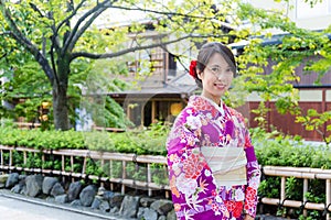 Woman with japanese tradional costume