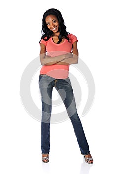 Woman in Jeans and High Heels