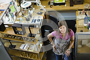 Woman Jeweller Smiling to Camera