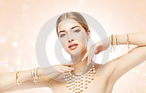Woman Jewelry, Beauty Fashion Model Jewellery, Elegant Girl Makeup photo