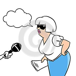 Woman job interview illustration cartoon