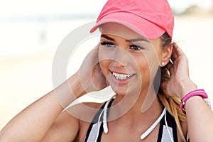 Woman jogging on the beach