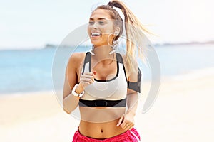 Woman jogging on the beach