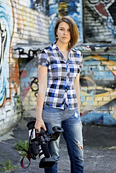 Woman journalist photo