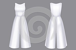 Woman jumpsuit 3d vector overalls blank mockup