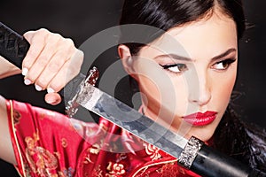 Woman and katana / sword