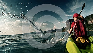 Woman with the kayak