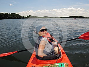 Woman on Kayak photo