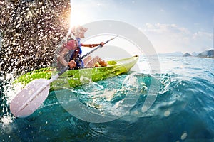 Woman with the kayak