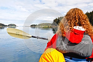 Woman Kayaking Kachemak Bay Homer Alaska