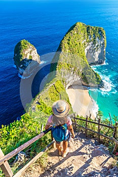 Woman at Kelingking Beach in Nusa Penida