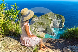 Woman at Kelingking Beach in Nusa Penida