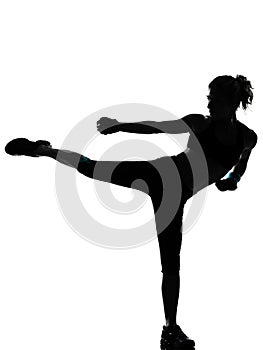 Woman kickboxing posture boxer boxing