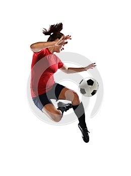 Woman Kicking Soccer Ball