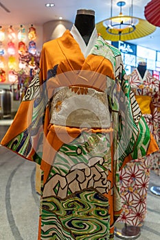 Woman Kimono costumes on mannequins at Tokyo Town in Pavilion Bukit Jalil Malaysia