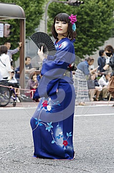 Woman in kimono at Nagoya Festival, Japan