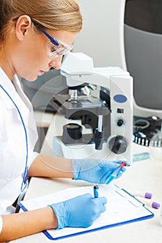 Woman in a laboratory working