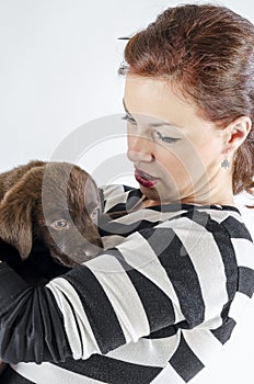 Woman with labrador