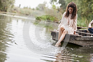 Woman on the lake