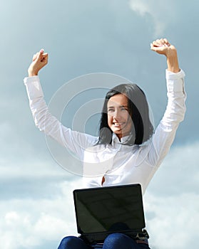 Woman with laptop