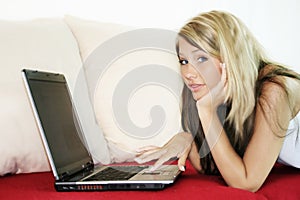 woman on a laptop