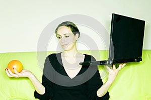 Woman with laptop